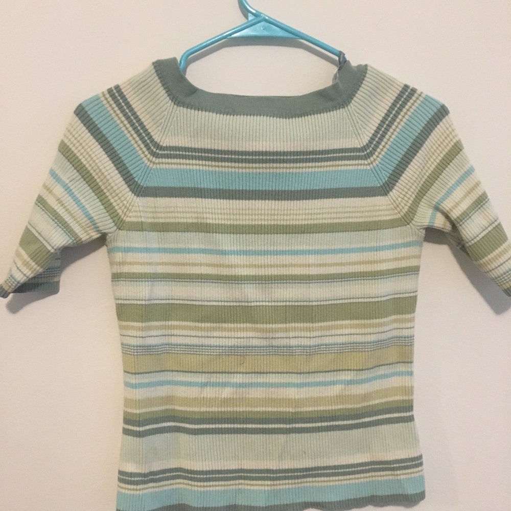 Petite Nine & Company 100% Cotton Striped T Shirt